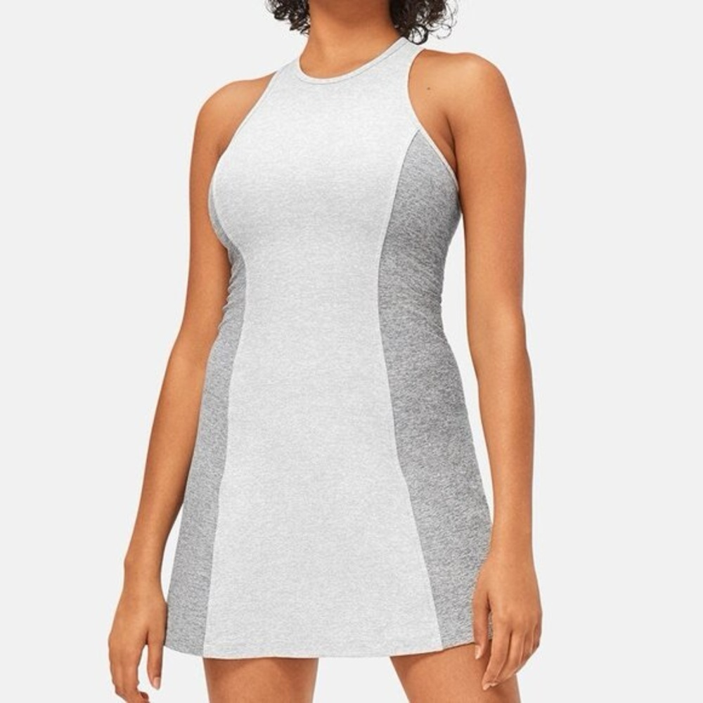 Outdoor Voices Athena Dress Gray Dove Paneled Workout Exercise Dress Size Small